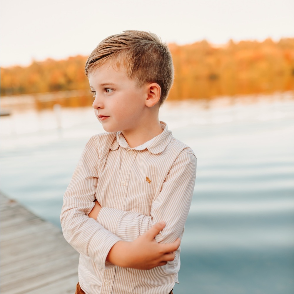 Classic Striped Kids Button Down Shirt H&M 🤎